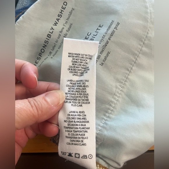 EUC FRAME- Two Tone Reconstructed Denim Skirt. Size 31 - Picture 9 of 12